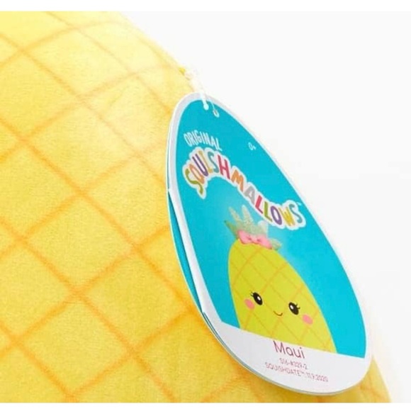 MAUI the Pineapple COLLECTIBLE Squishmallow Pink bow on green leaves 16”-20” - Picture 4 of 4